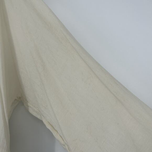 Johnny Was Biya Boho Tunic Top Cream Embroidered Pockets Hippie Sheer Size L - Picture 3 of 10